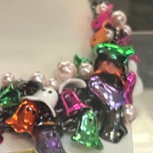 NWT ⚜️🖤⚜️ Betsey Johnson 2025 Limited Edition Ghost Charm Statement Necklace - Picture 16 of 16